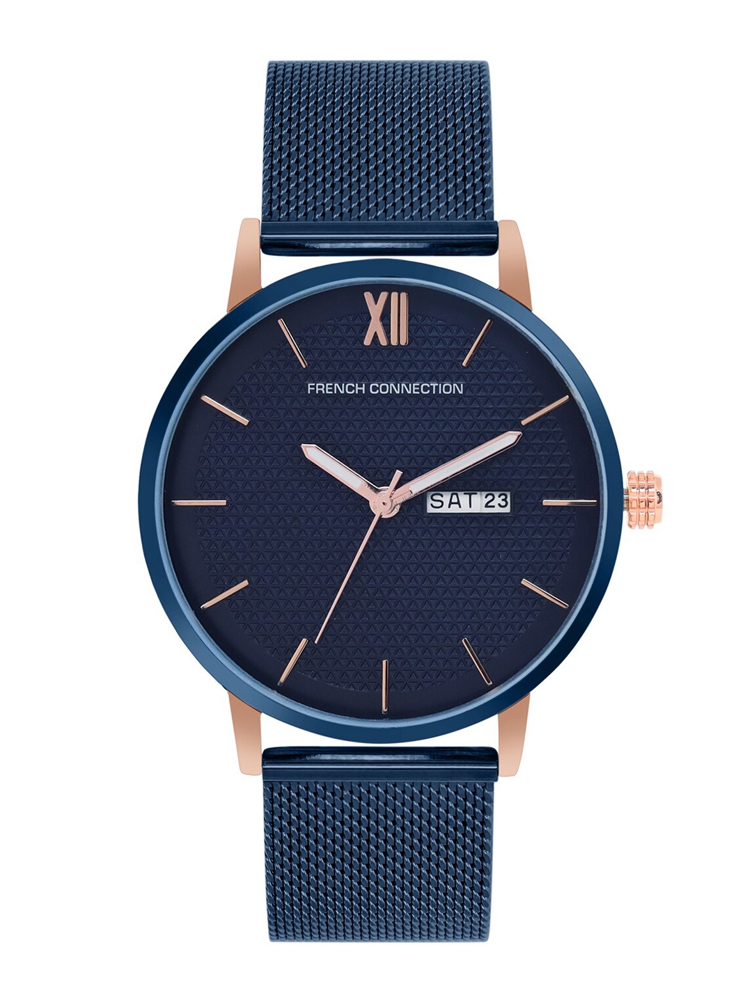 French Connection Men Blue Dial & Blue Stainless Steel Bracelet Style Straps Analogue Watch
French Connection Men Blue Dial & Blue Stainless Steel Bracelet Style Straps Analogue Watch