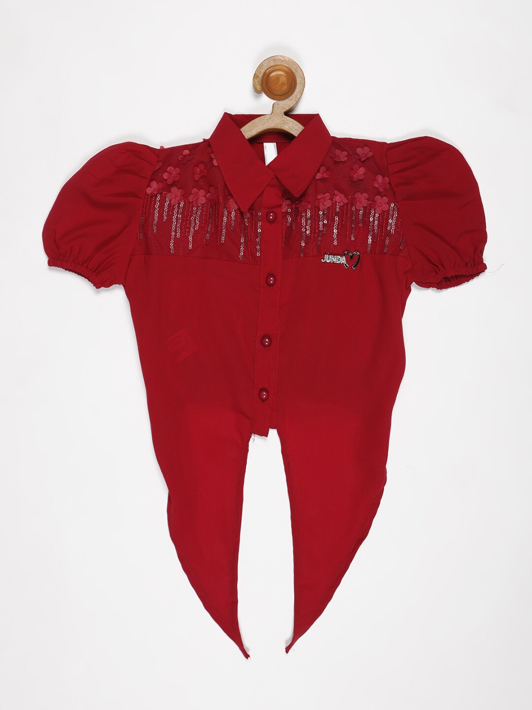 V2 Value & Variety Maroon Shirt Style Top