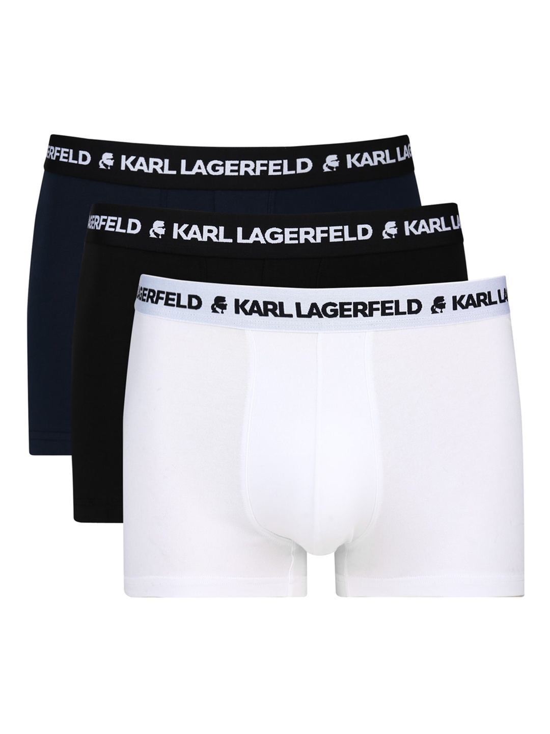 Karl Lagerfeld Men Pack Of 3 Solid Trunk, White