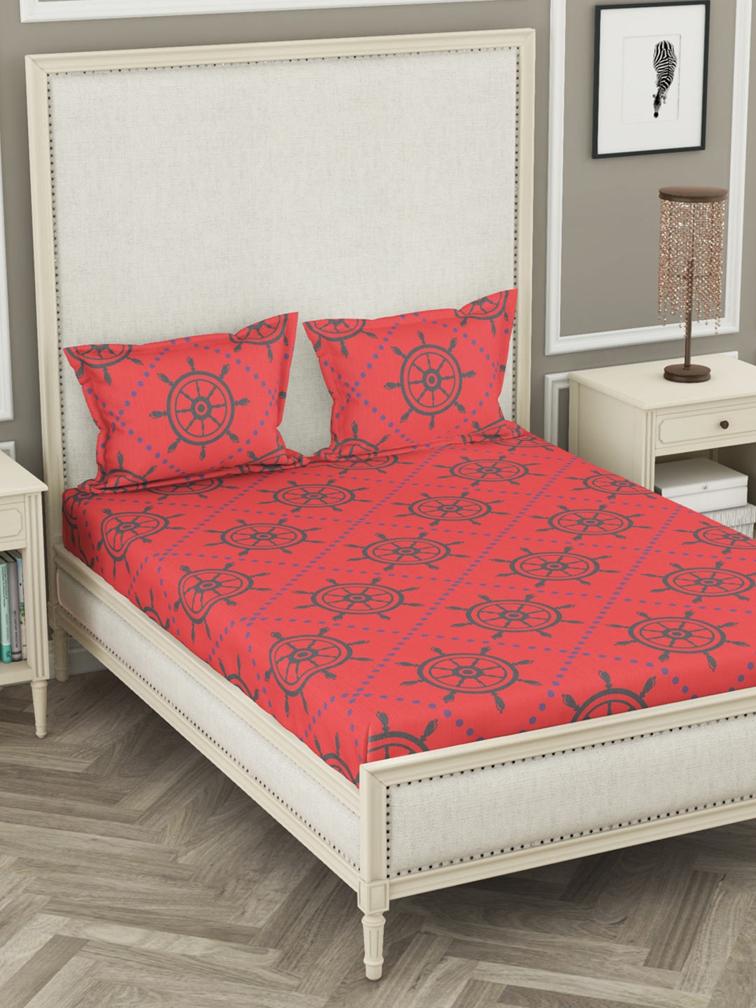 BIANCA Pink & Grey Geometric Printed 100% Cotton 104 TC King Bedsheet with 2 Pillow Covers
BIANCA Pink & Grey Geometric Printed 100% Cotton 104 TC King Bedsheet with 2 Pillow Covers