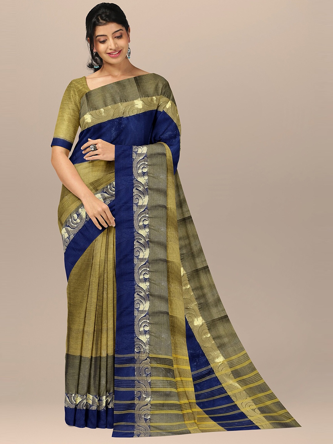 The Chennai Silks Mustard & Blue Woven Design Pure Cotton Fusion Saree with blouse piece
The Chennai Silks Mustard & Blue Woven Design Pure Cotton Fusion Saree with blouse piece