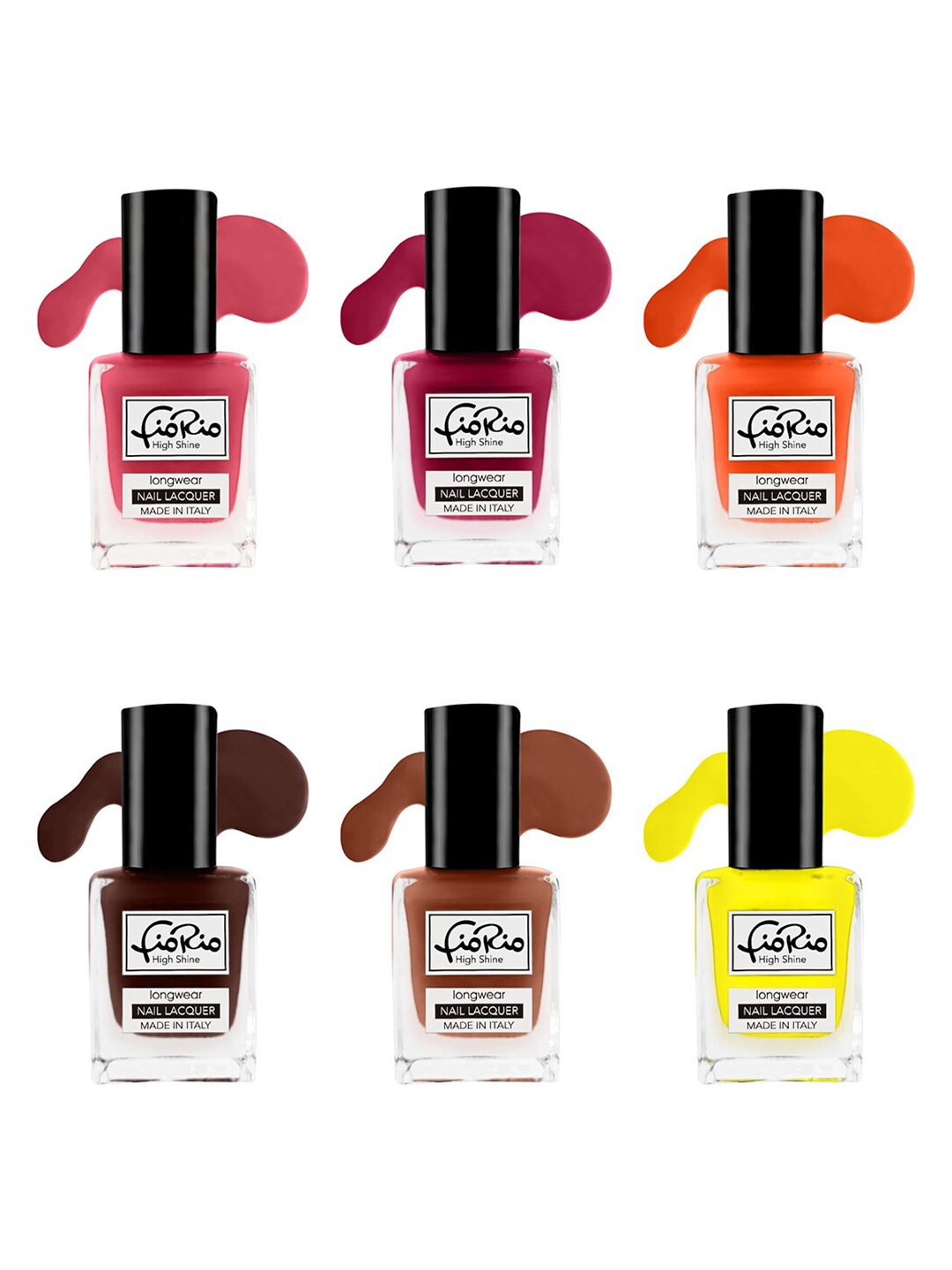 Fiorio Set of 6 High Shine Long Lasting Nail Lacquer 11ml Each - Shades 87+88+89+90+91+92, Maroon
Fiorio Set of 6 High Shine Long Lasting Nail Lacquer 11ml Each - Shades 87+88+89+90+91+92, Maroon