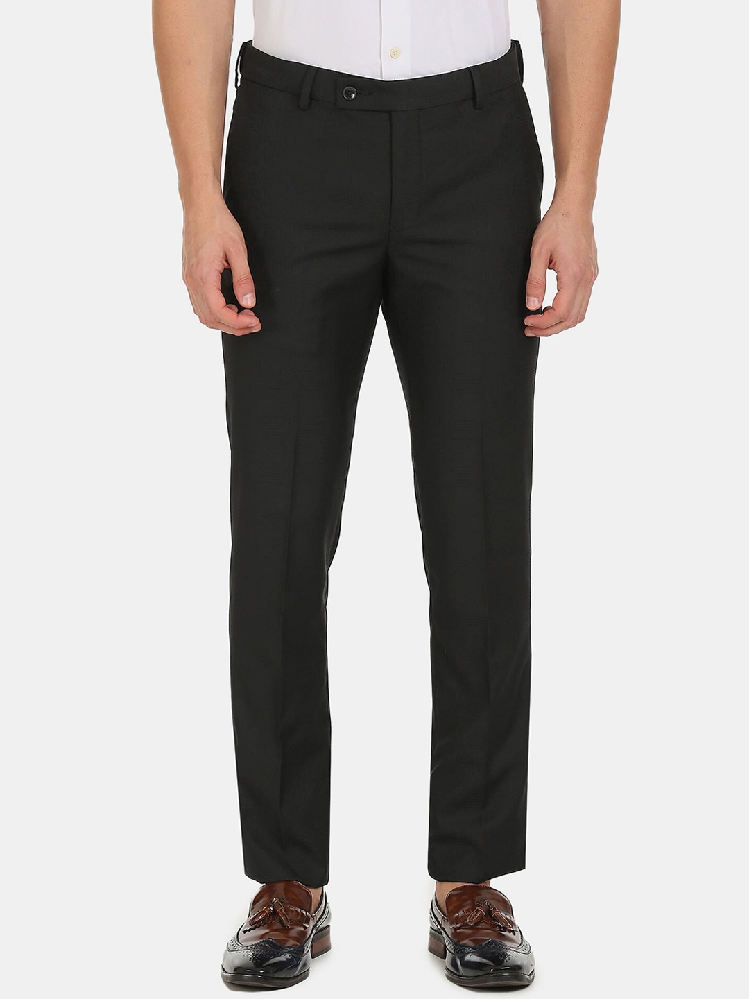 Arrow Men Black Formal Trousers