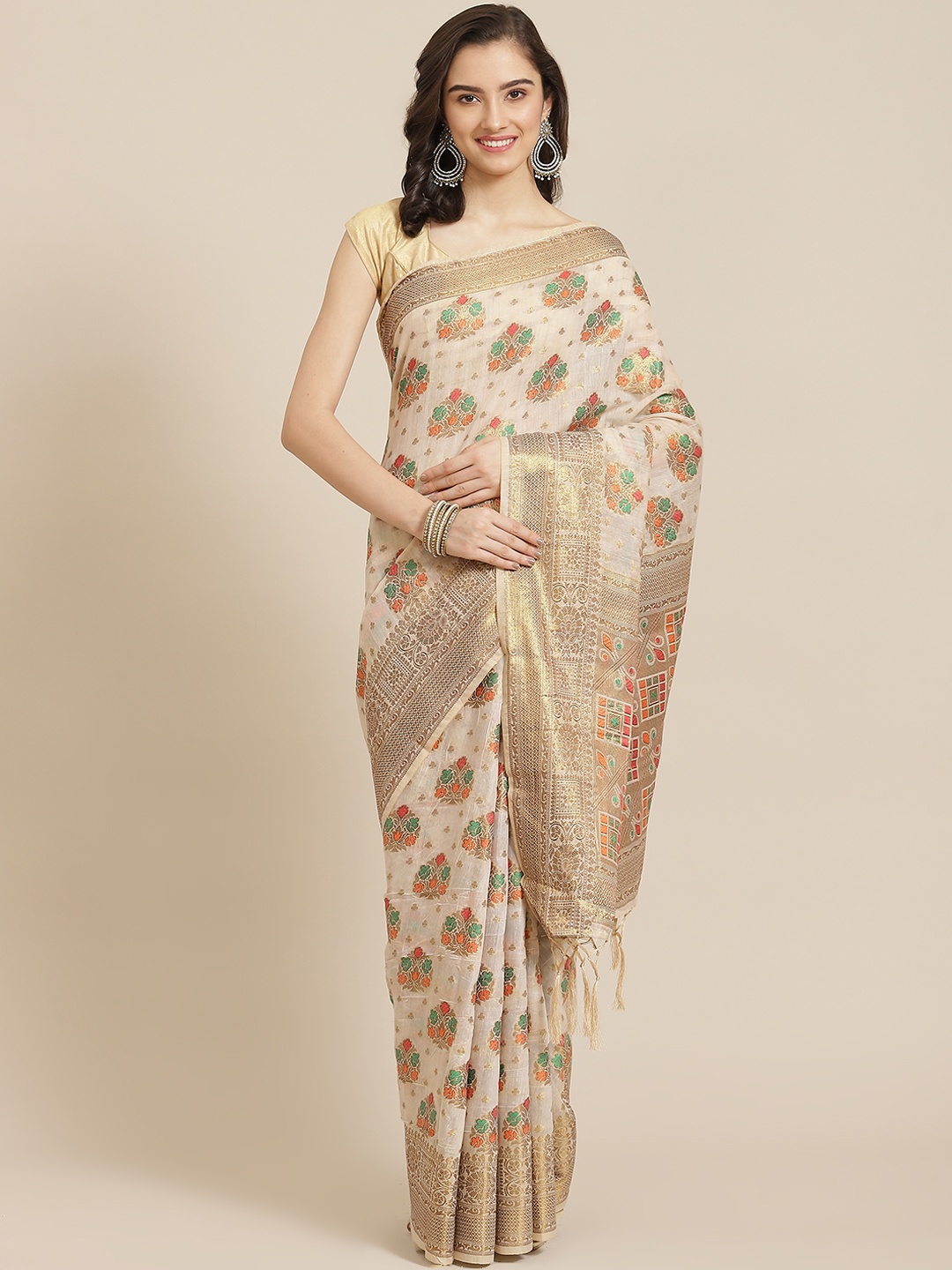 Divine International Trading Co Off White & Red Woven Design Pure Cotton Chanderi Saree
Divine International Trading Co Off White & Red Woven Design Pure Cotton Chanderi Saree