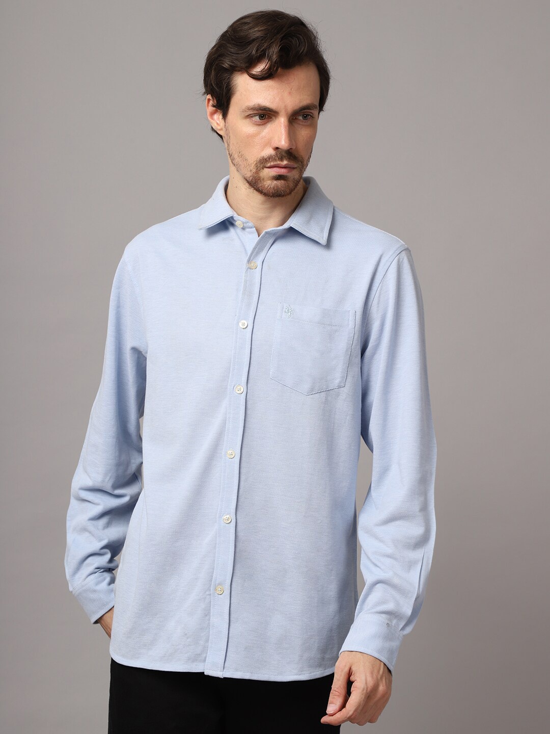 Cantabil Men Blue Casual Shirt