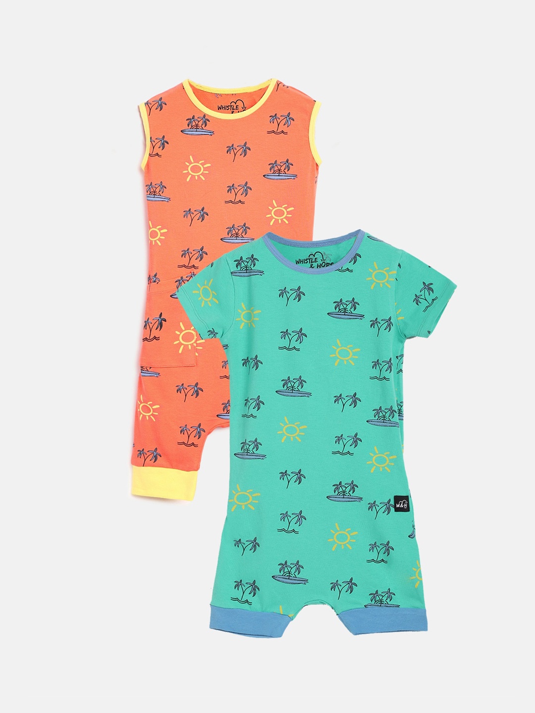 Whistle & Hops Infants Pack Of 2 Printed Pure Cotton Sustainable Sustainable Rompers, Blue
Whistle & Hops Infants Pack Of 2 Printed Pure Cotton Sustainable Sustainable Rompers, Blue