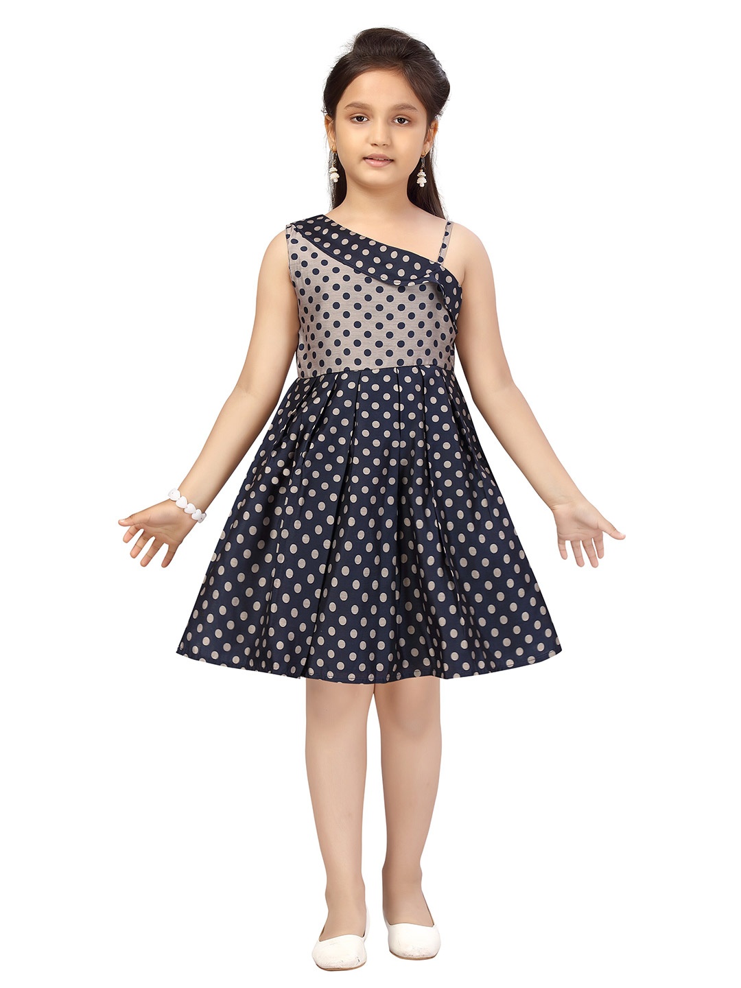 Aarika Navy Blue One Shoulder Dress