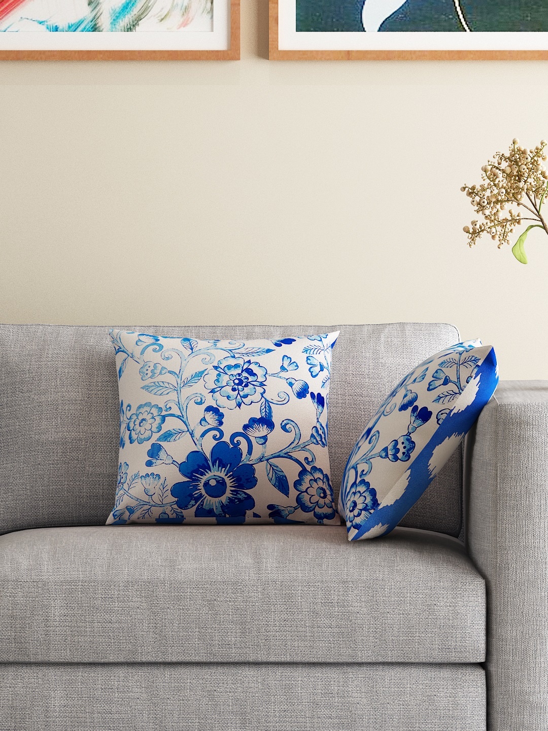 HOUZZCODE White & Blue Set of 2 Printed Double-Sided 16'' x 16'' Square Cushion Covers
HOUZZCODE White & Blue Set of 2 Printed Double-Sided 16'' x 16'' Square Cushion Covers