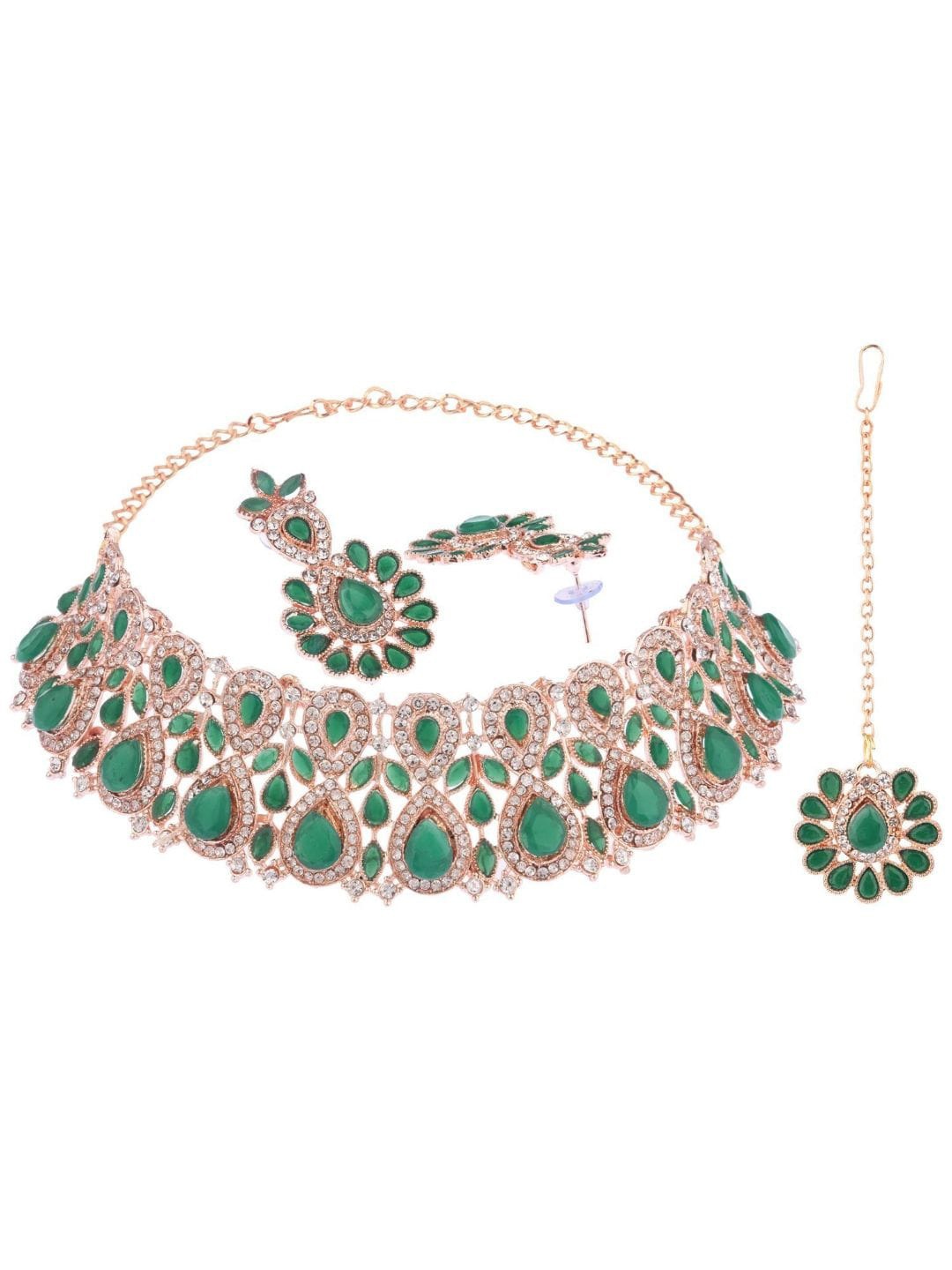 Efulgenz Women Gold-Plated White & Green Crystal-Studded & Pearl Beaded Jewellery Set
Efulgenz Women Gold-Plated White & Green Crystal-Studded & Pearl Beaded Jewellery Set