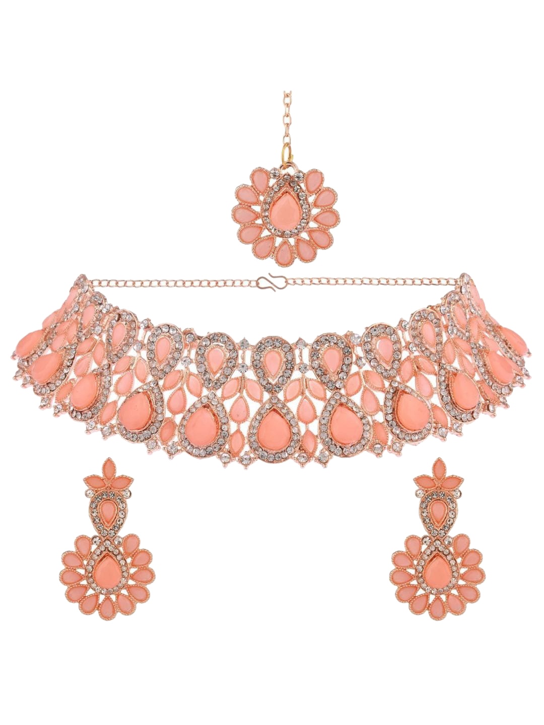 Efulgenz Gold-Plated White & Peach-Coloured Crystal-Studded & Pearl Beaded Jewellery Set
Efulgenz Gold-Plated White & Peach-Coloured Crystal-Studded & Pearl Beaded Jewellery Set
