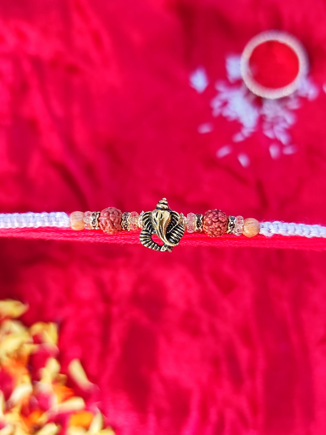 CRAYTON Men's Red Ganesha Rakhi