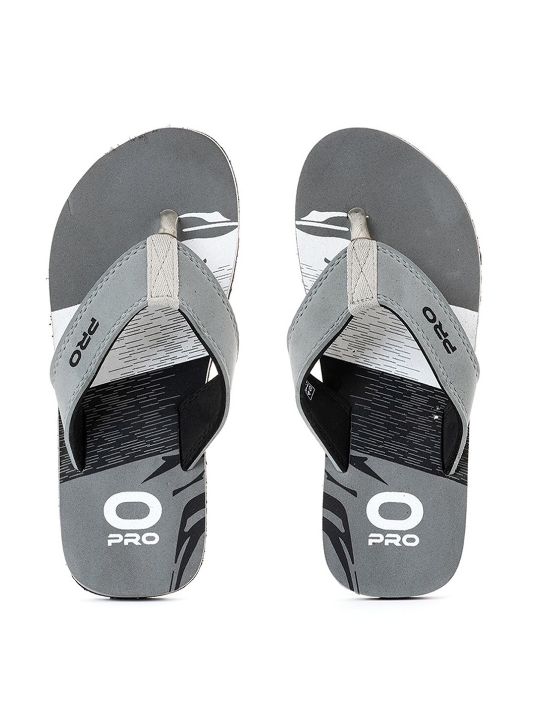 Khadims Men Grey & White Printed Thong Flip-Flops