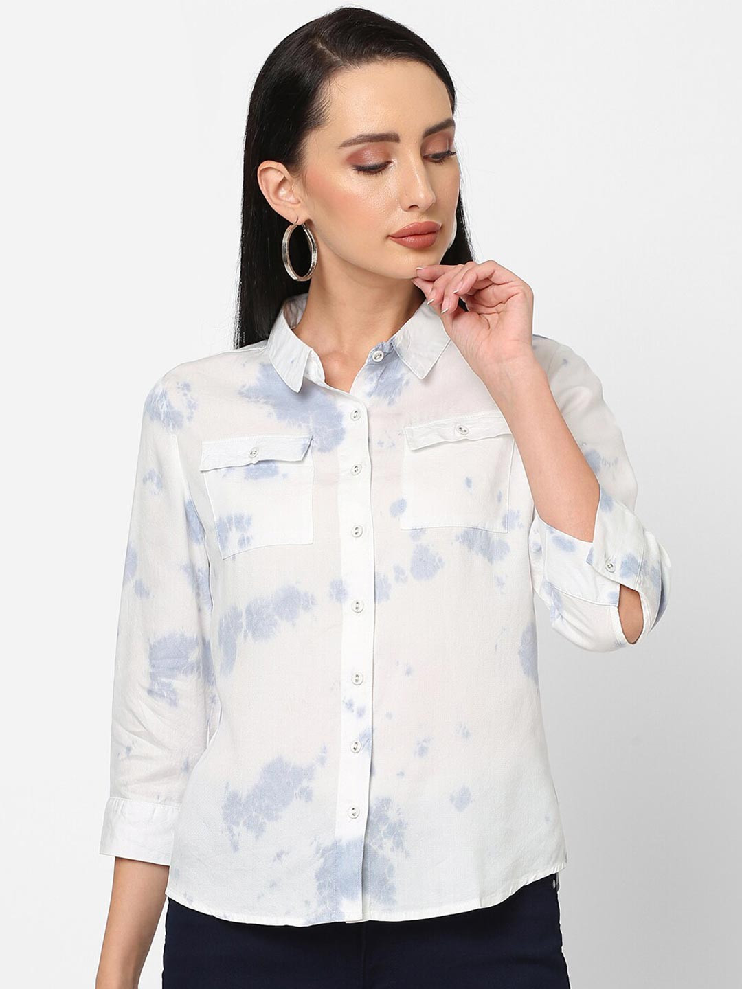 Kraus Jeans Women White Printed Slim Fit Casual Shirt 
Kraus Jeans Women White Printed Slim Fit Casual Shirt