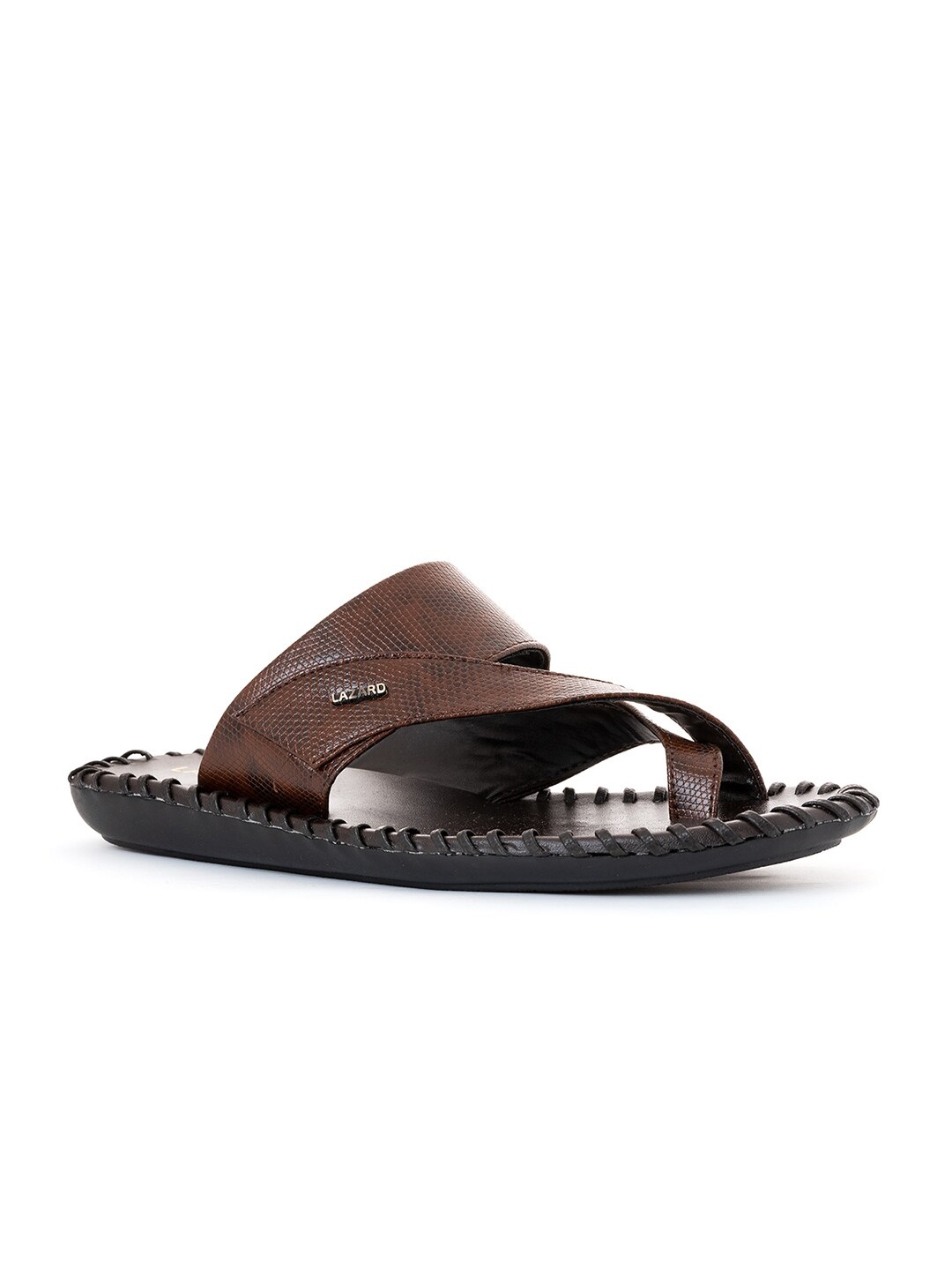 Khadims Men Brown & Black Comfort Sandals