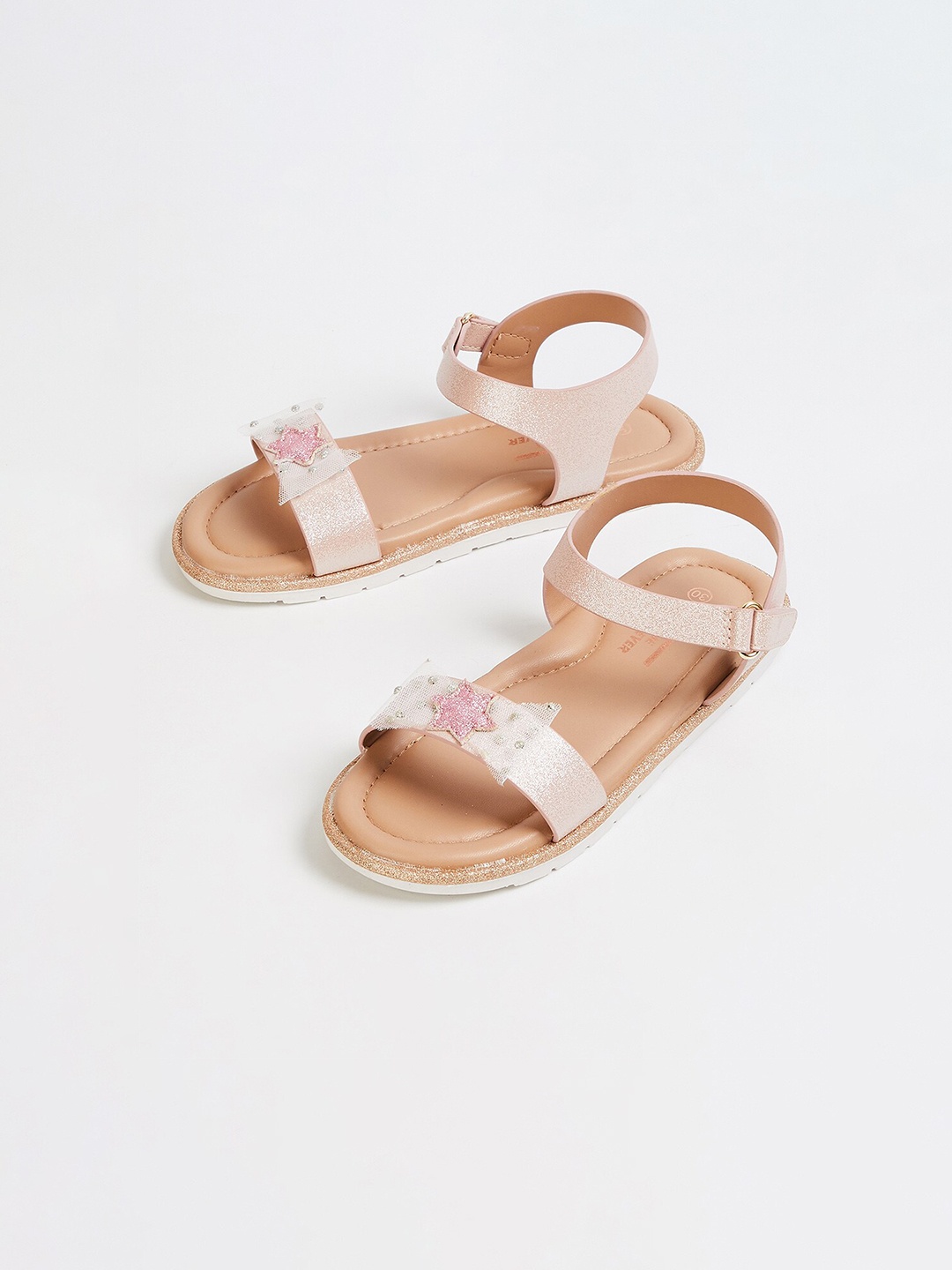 Fame Forever by Lifestyle Girls Pink PU Open Toe Flats