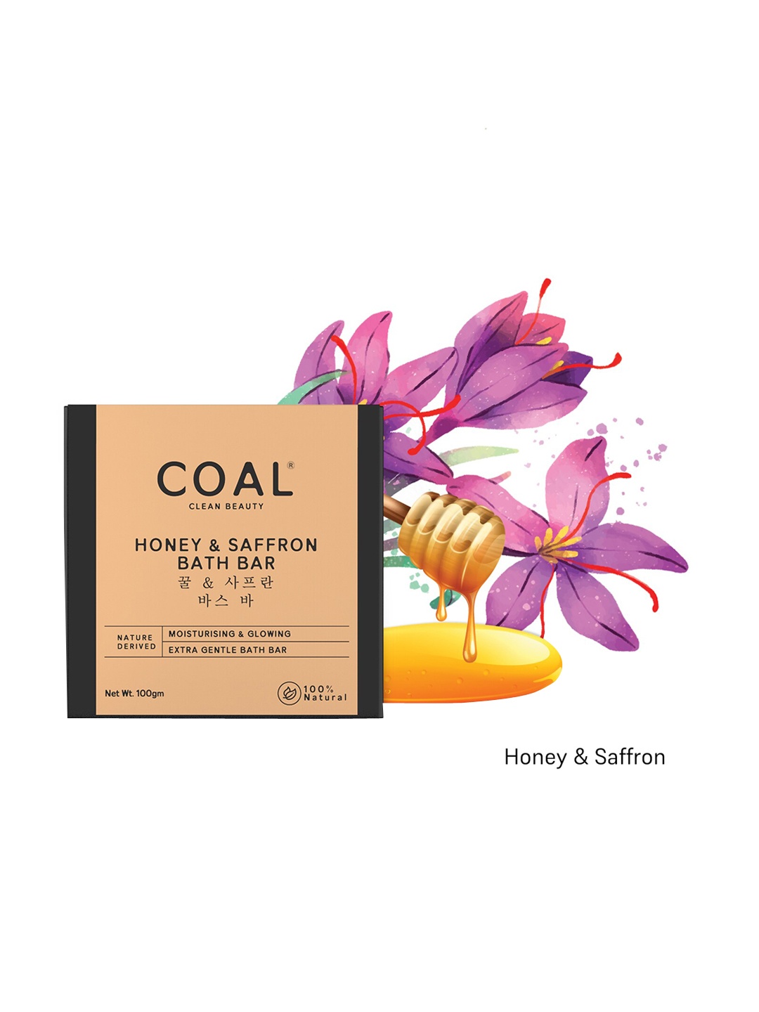 COAL CLEAN BEAUTY Nature Derived Honey & Saffron Bath Bar for Moisturising - 100 g, Beige
COAL CLEAN BEAUTY Nature Derived Honey & Saffron Bath Bar for Moisturising - 100 g, Beige
