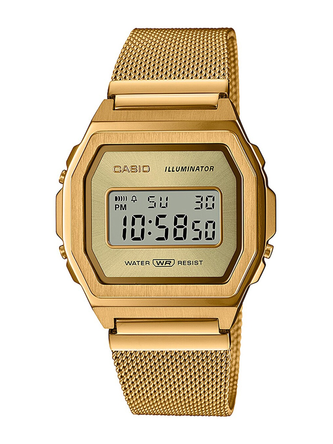 CASIO Unisex Gold-Toned Dial & Stainless Steel Digital Chronograph Watch-D265 A1000MG-9EF
CASIO Unisex Gold-Toned Dial & Stainless Steel Digital Chronograph Watch-D265 A1000MG-9EF