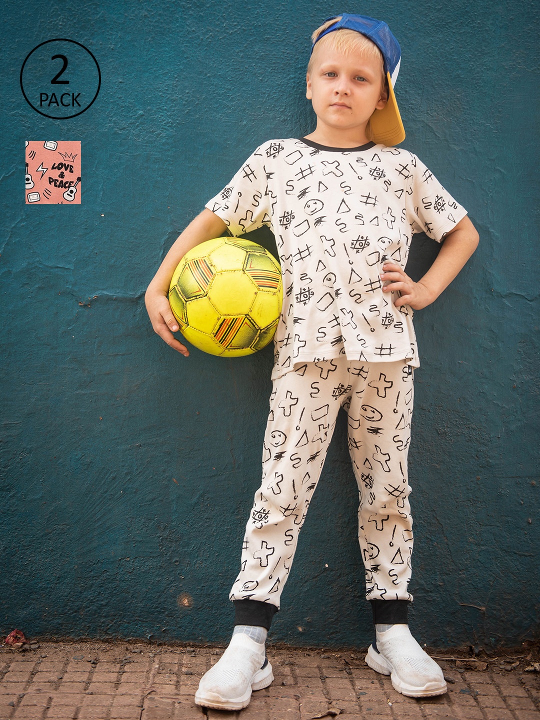 Whistle & Hops Kids Pack Of 2 Printed Organic Cotton Sustainable T-shirt With Leggings, White
Whistle & Hops Kids Pack Of 2 Printed Organic Cotton Sustainable T-shirt With Leggings, White