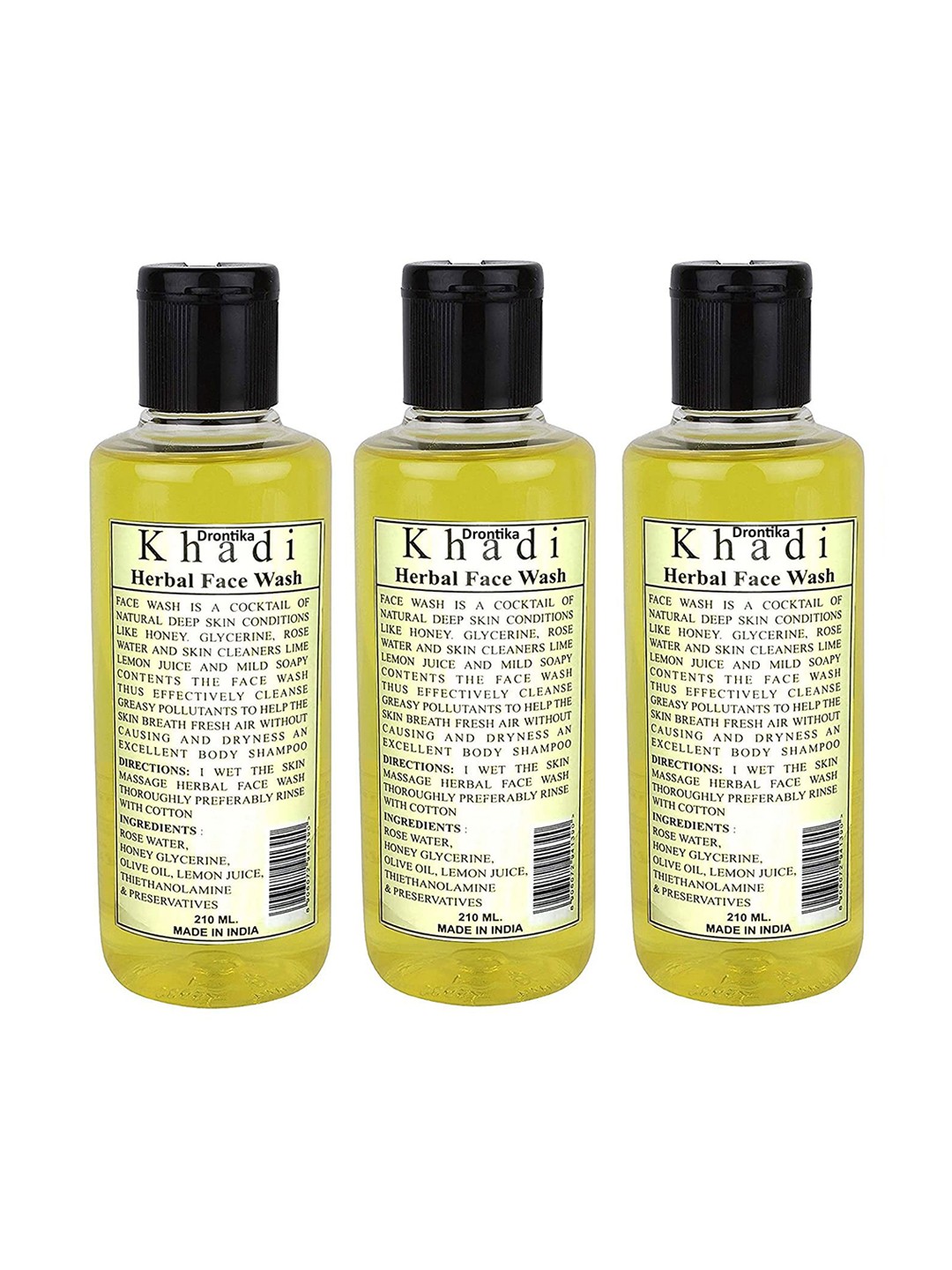 DRONTIKA Set of 3 Khadi Herbal Pure Face Wash with Lemon Juice & Rose Water - 210 ml Each, Beige
DRONTIKA Set of 3 Khadi Herbal Pure Face Wash with Lemon Juice & Rose Water - 210 ml Each, Beige