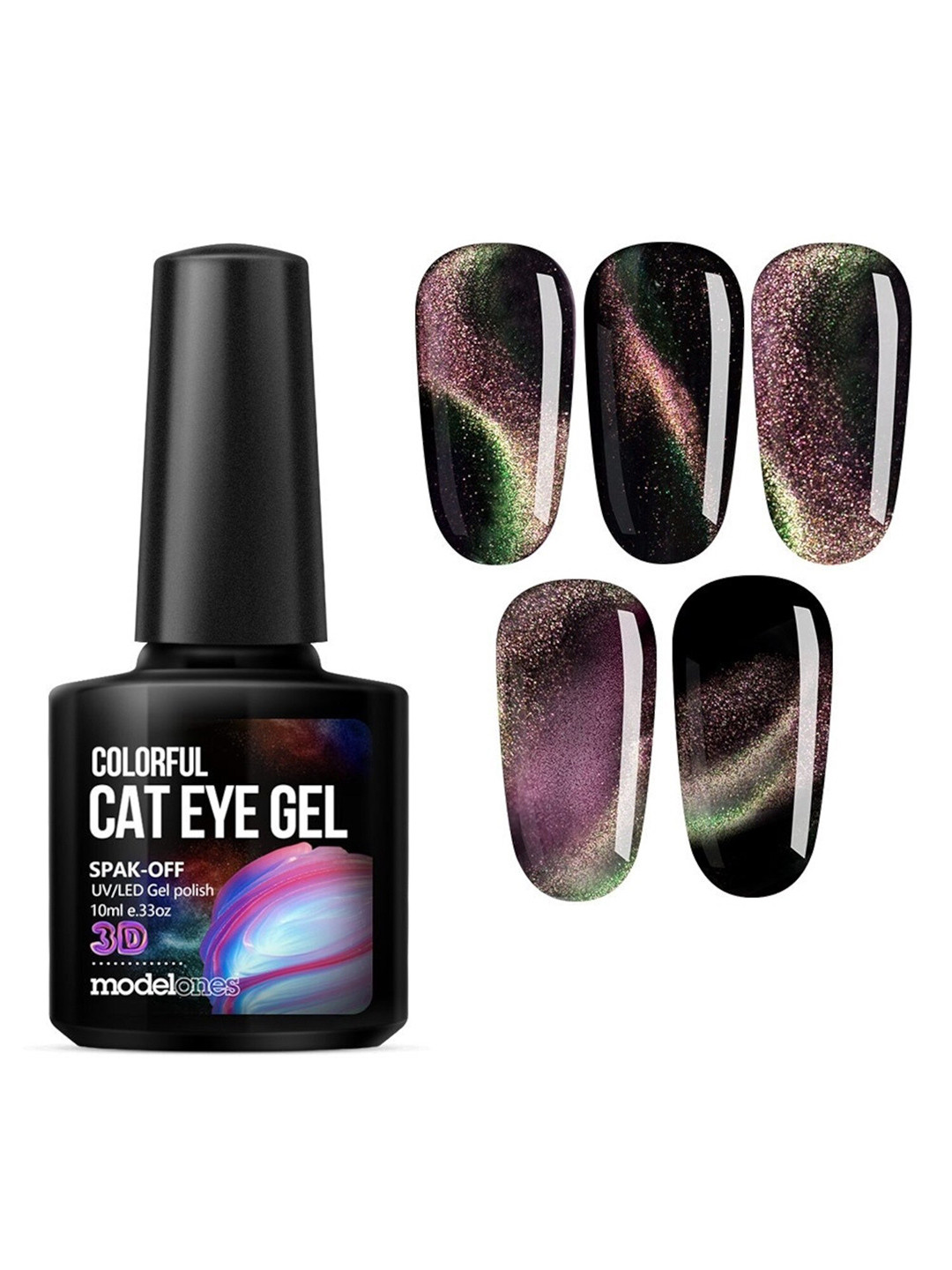 Modelones 3D Magnetic Colorful Cat Eye Soak Off UV LED Gel Nail Polish 10 ml - Shade 1122, Black
Modelones 3D Magnetic Colorful Cat Eye Soak Off UV LED Gel Nail Polish 10 ml - Shade 1122, Black
