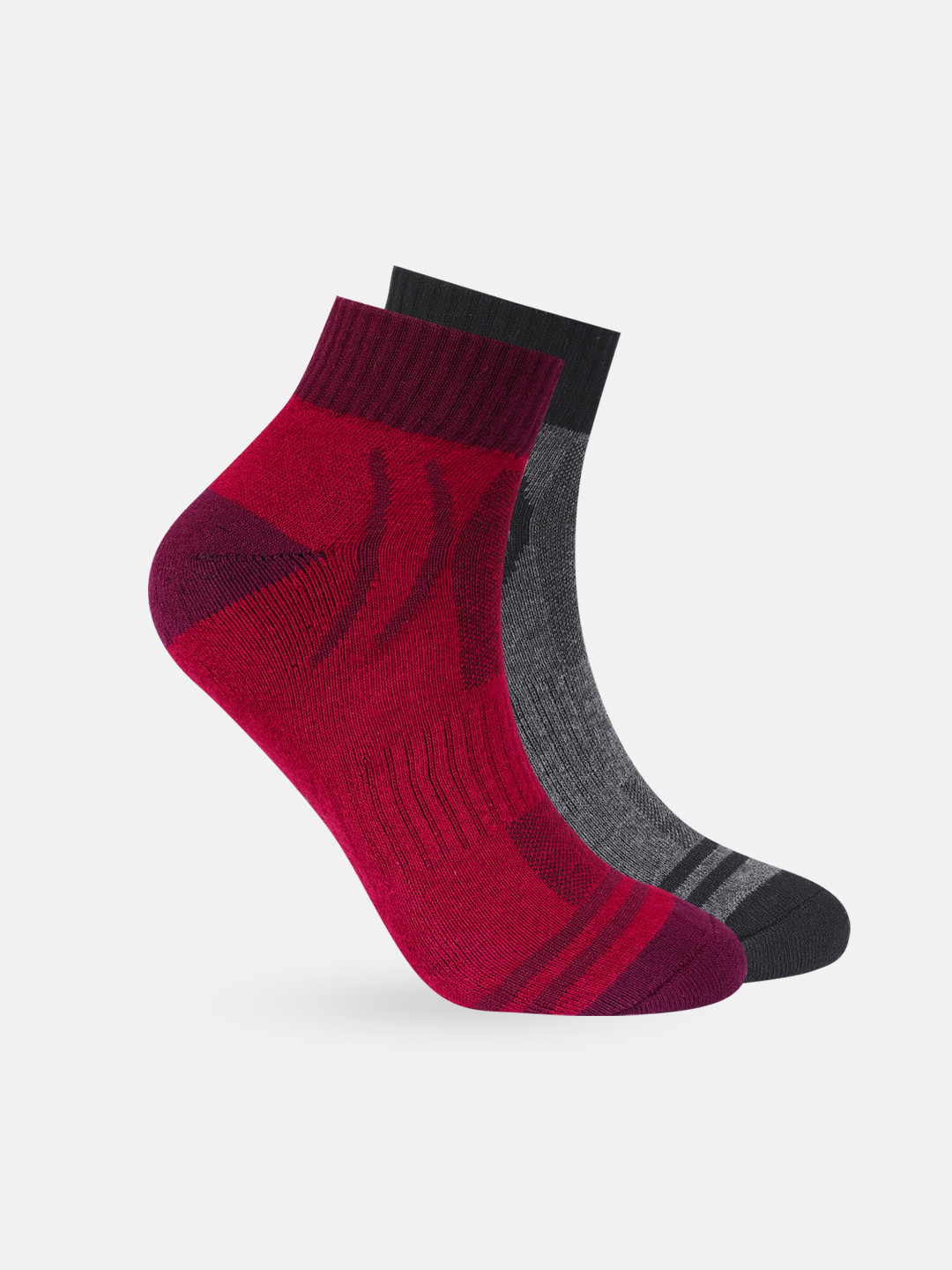 HRX by Hrithik Roshan Men 2 Pcs Striped Ankle Length Pure Organic Cotton Sports Socks, Maroon 
HRX by Hrithik Roshan Men 2 Pcs Striped Ankle Length Pure Organic Cotton Sports Socks, Maroon
