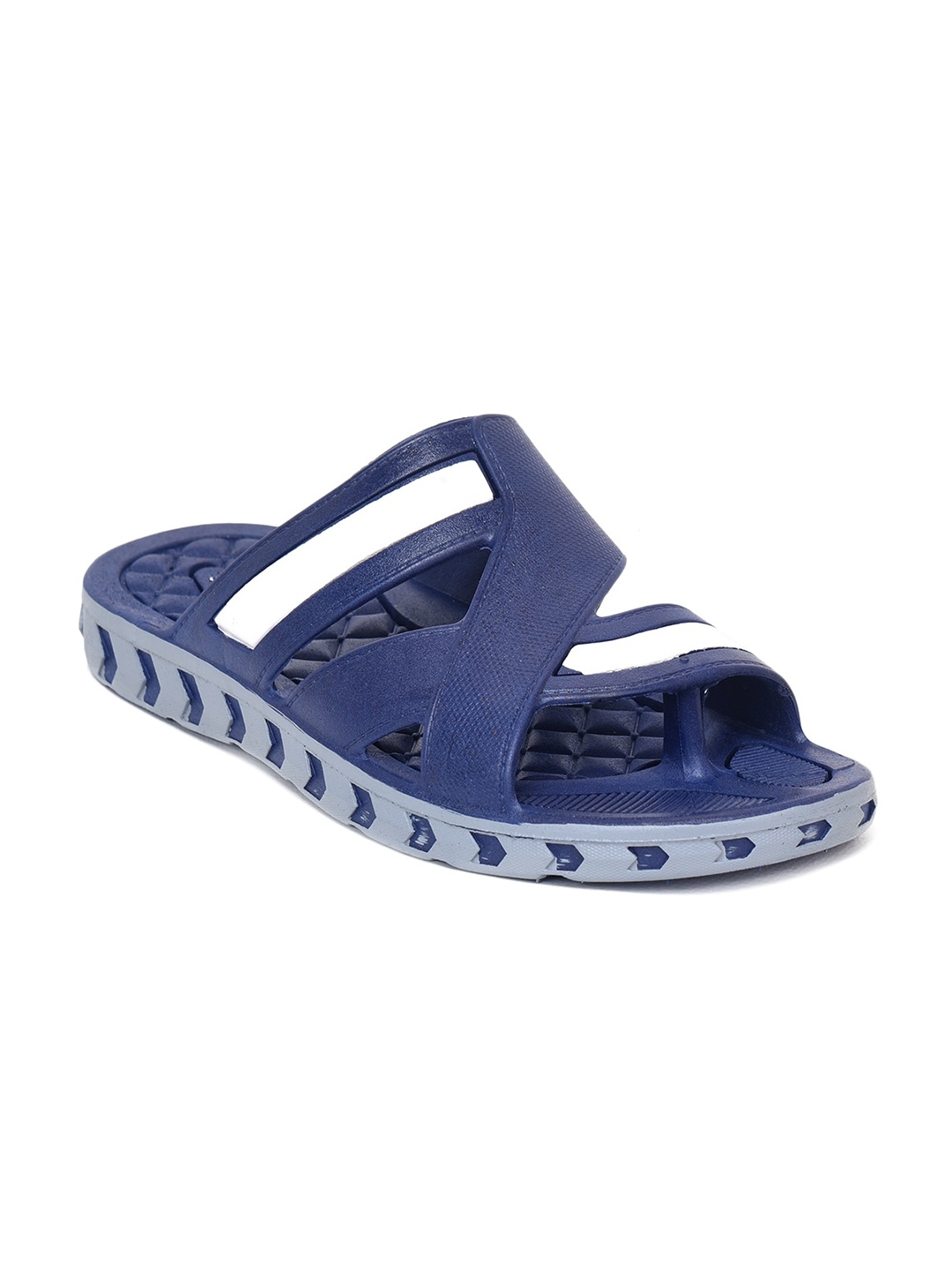 Ajanta Men Blue & White Comfort Sandals