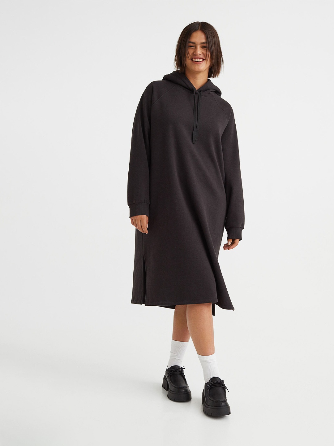 H&M Black Sweatshirt Dress