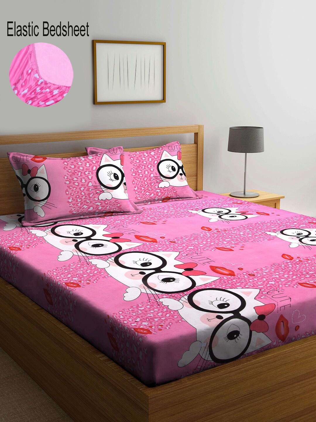 KLOTTHE Unisex Cartoon Characters Pink 300 TC Fitted Double Bedsheet with 2 Pillow covers
KLOTTHE Unisex Cartoon Characters Pink 300 TC Fitted Double Bedsheet with 2 Pillow covers