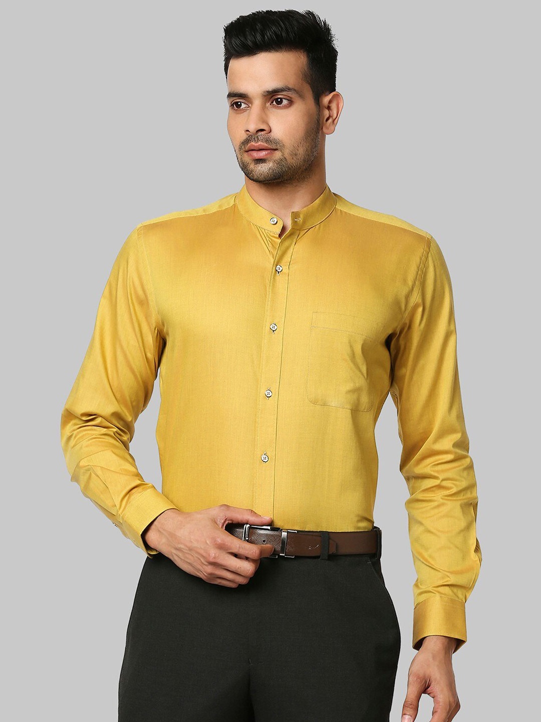 Raymond Men Yellow Casual Shirt
