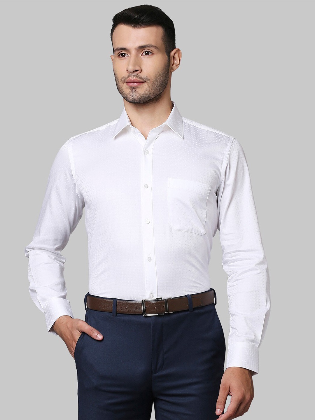 Raymond Men White Casual Shirt