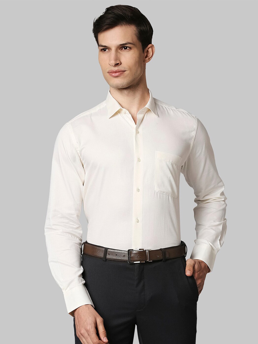 Raymond Men Beige Formal Shirt