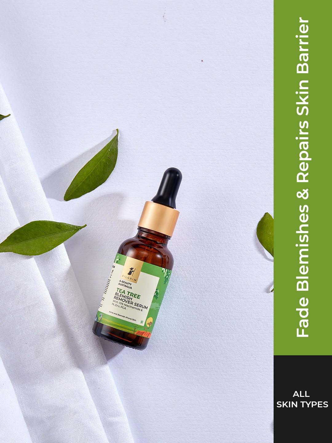 Pilgrim Tea Tree & 10% Niacinamide Blemish Remover Serum For Acne-Prone Skin 30 ml, Green
Pilgrim Tea Tree & 10% Niacinamide Blemish Remover Serum For Acne-Prone Skin 30 ml, Green
