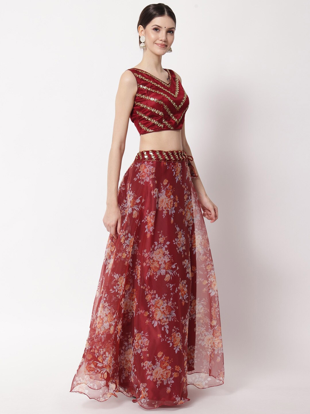 Fabcartz Maroon & Lavender Embroidered Ready to Wear Lehenga & Unstitched Blouse With Dupatta
Fabcartz Maroon & Lavender Embroidered Ready to Wear Lehenga & Unstitched Blouse With Dupatta