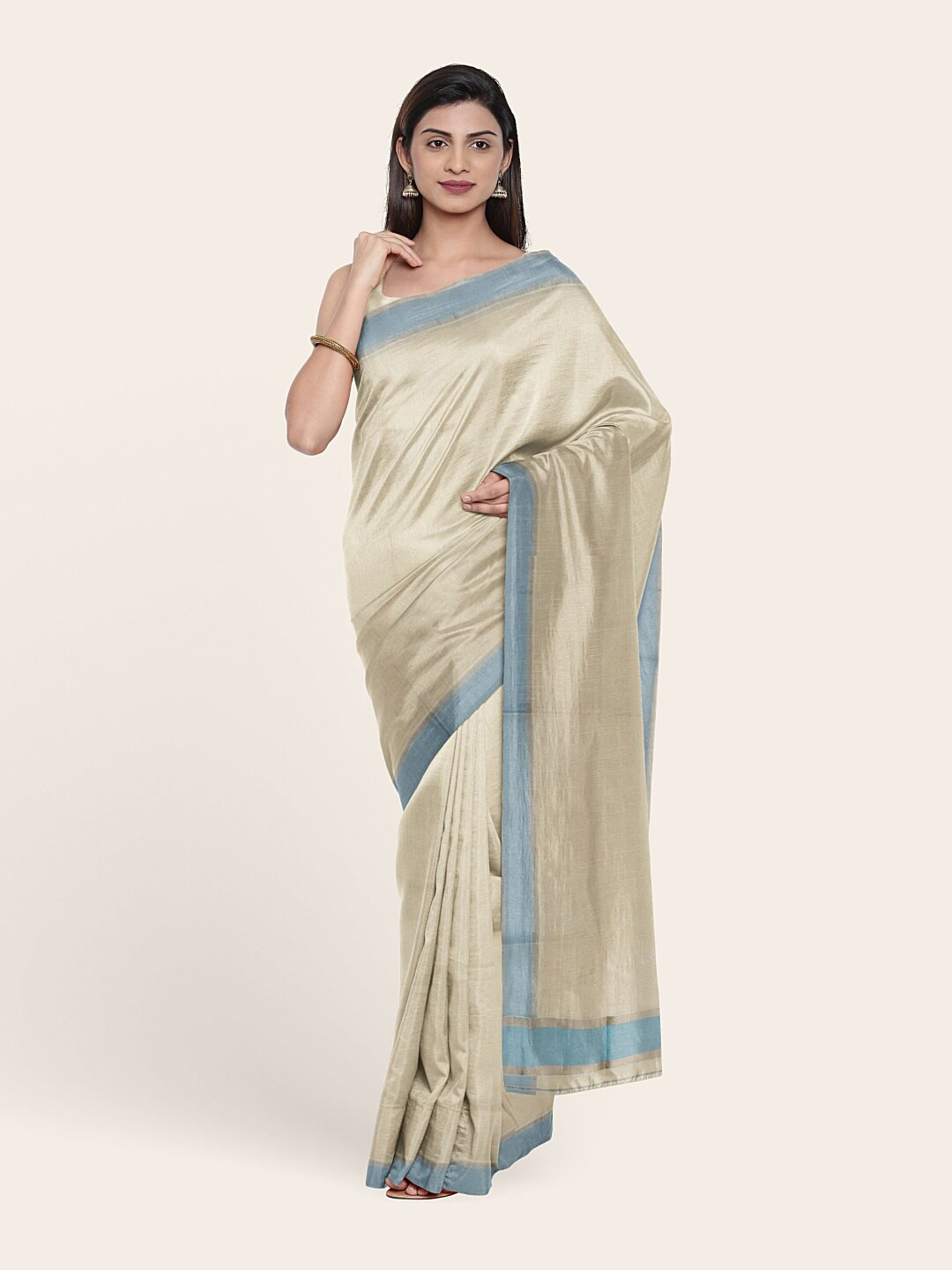 Pothys Off White & Blue Pure Cotton Saree
Pothys Off White & Blue Pure Cotton Saree