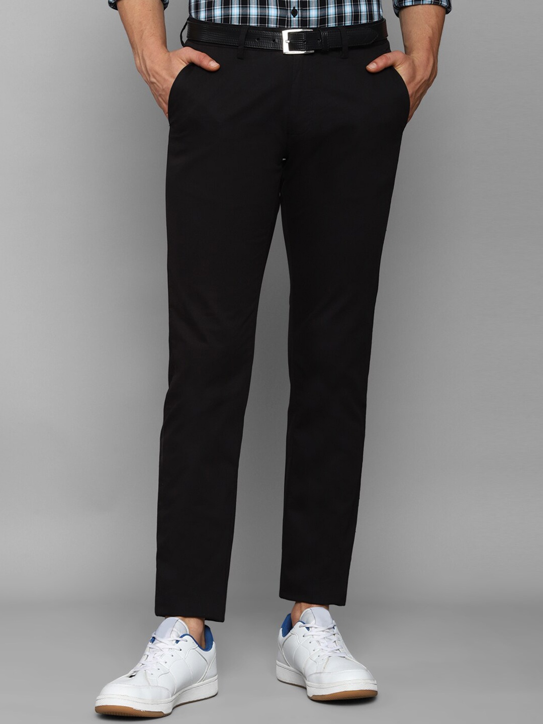 Allen Solly Men Black Slim Fit Chinos Trousers
