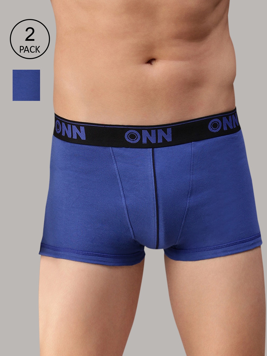 ONN Men Pack Of 2 Royal Blue Solid Trunks ONN_253_RBU_2PC