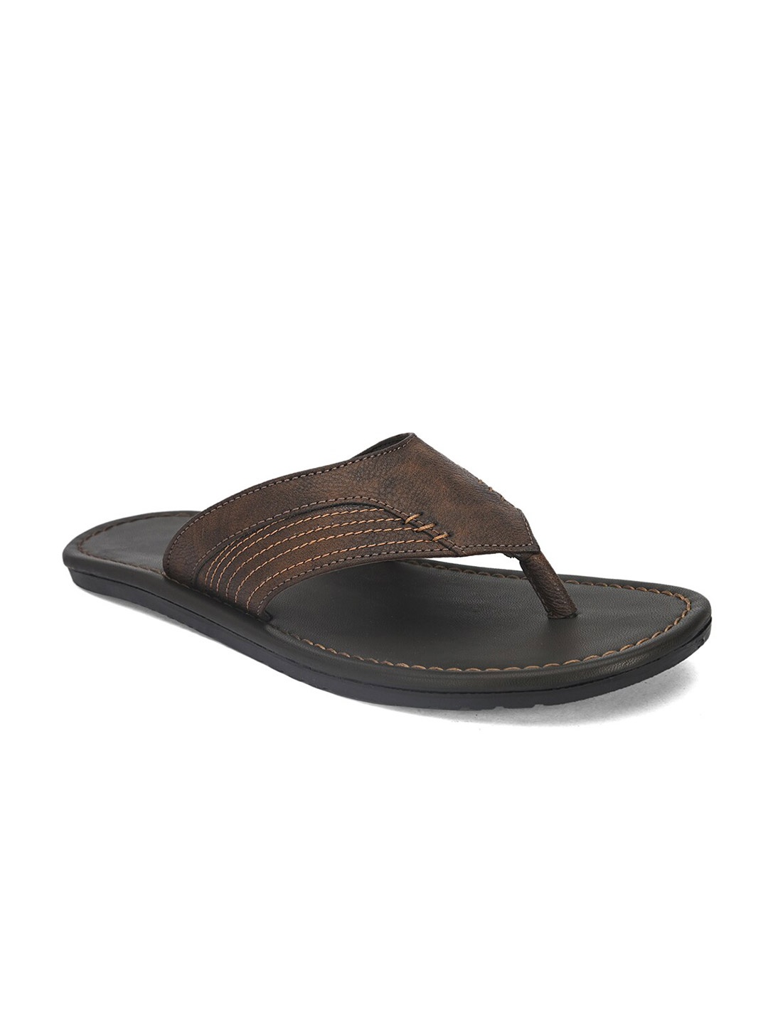 Ferraiolo Men Brown & Black Comfort Sandals