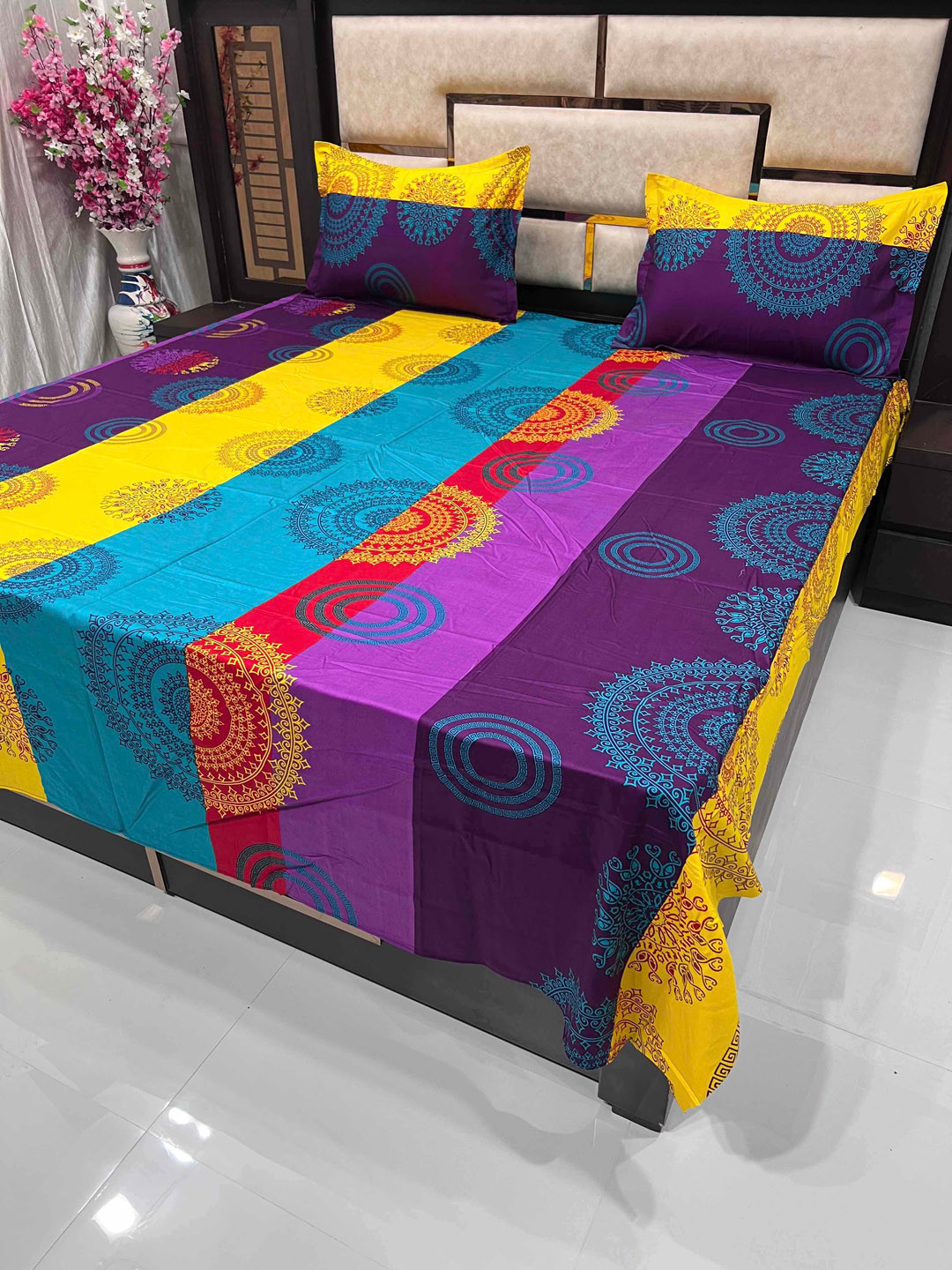 Pure Decor Yellow & Blue Ethnic Motifs 400 TC Queen Bedsheet with 2 Pillow Covers
Pure Decor Yellow & Blue Ethnic Motifs 400 TC Queen Bedsheet with 2 Pillow Covers