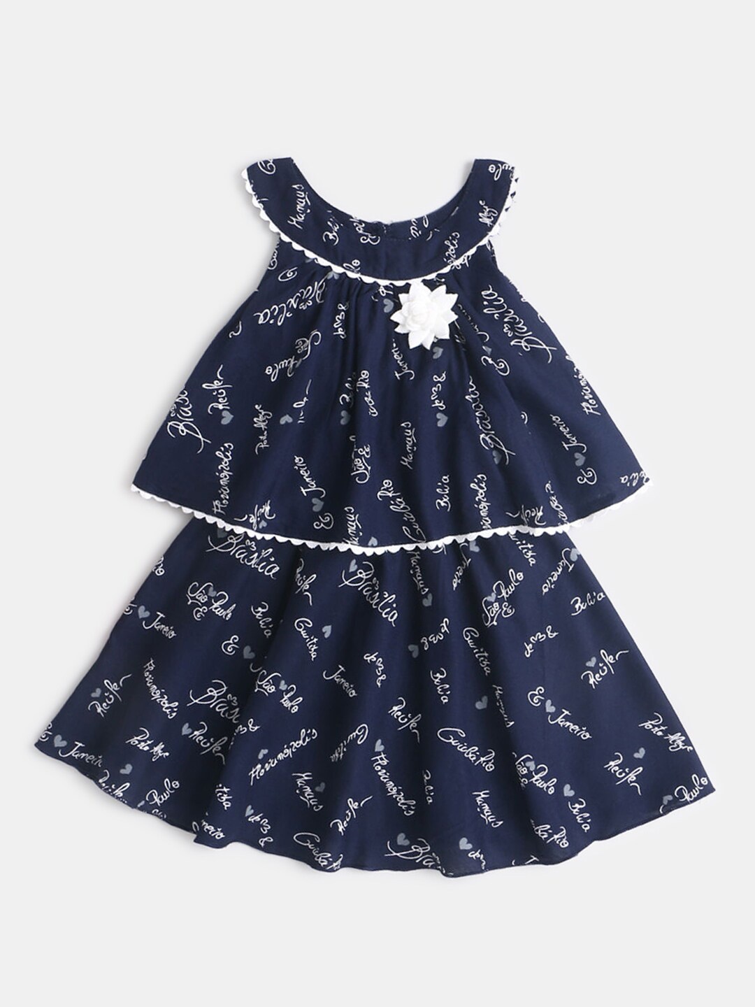 Hopscotch Navy Blue A-Line Dress