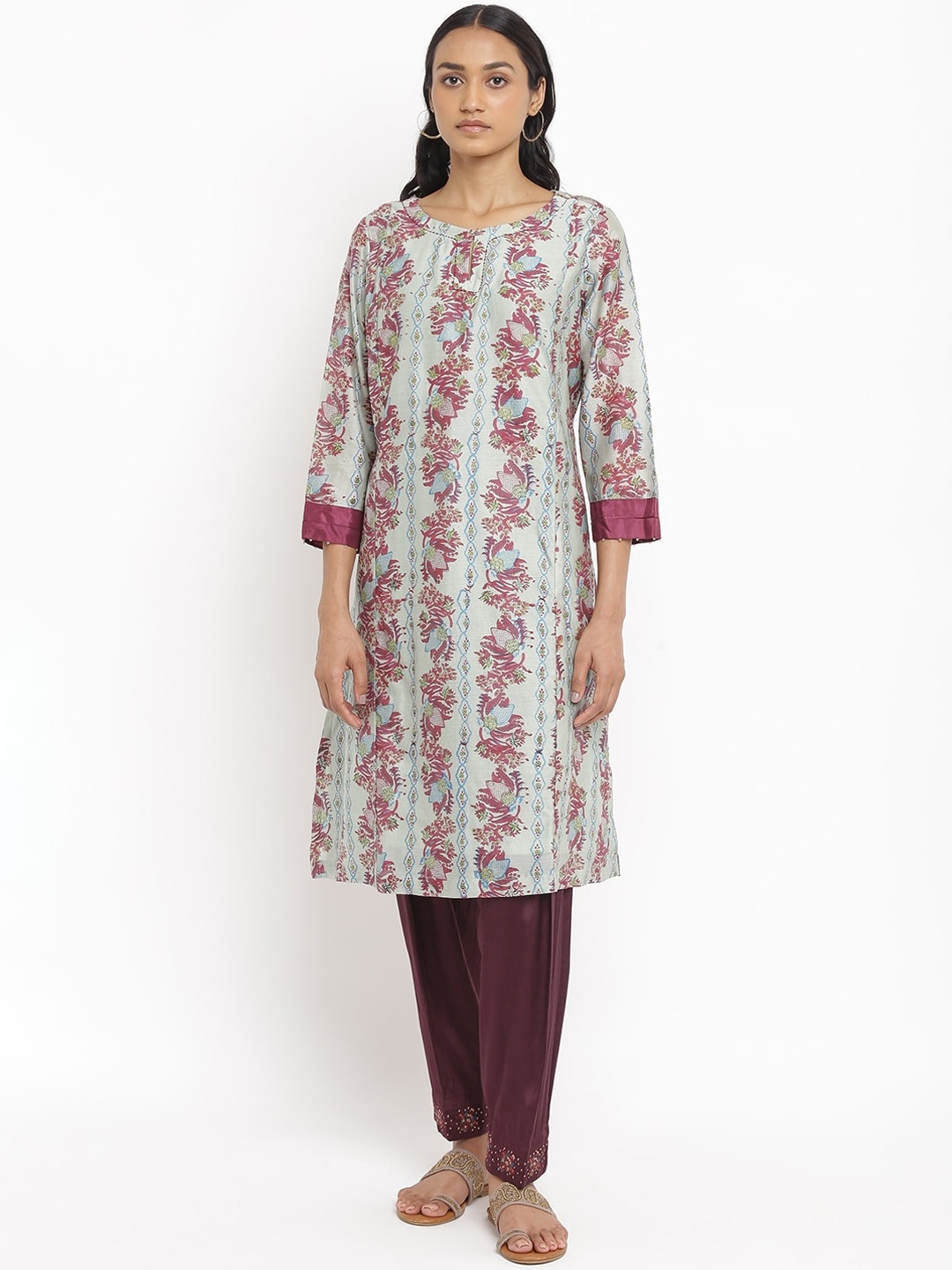 W The Folksong Collection Women Blue Ethnic Motifs Printed Mirror Work Handloom Kurta
W The Folksong Collection Women Blue Ethnic Motifs Printed Mirror Work Handloom Kurta