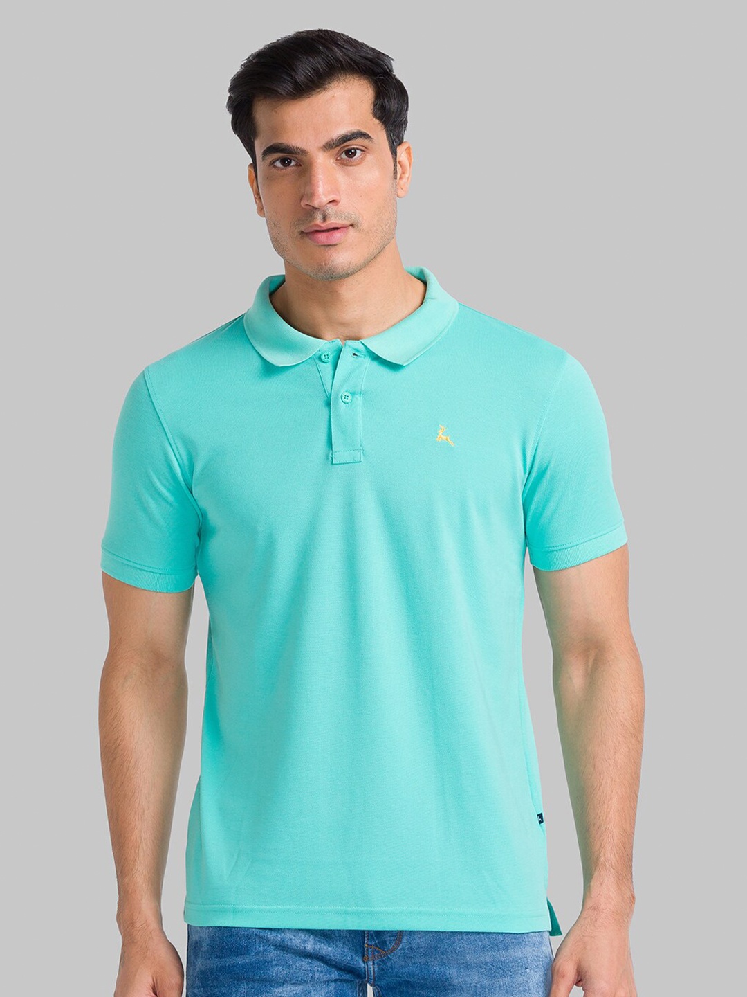 Parx Men Green Polo Collar T-shirt