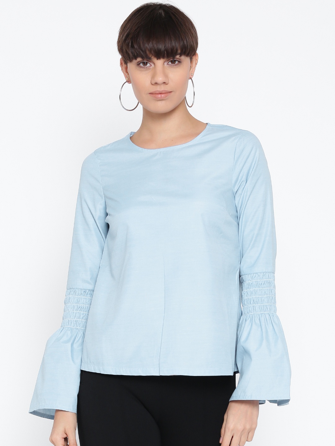 Vero Moda Women Blue Solid Top