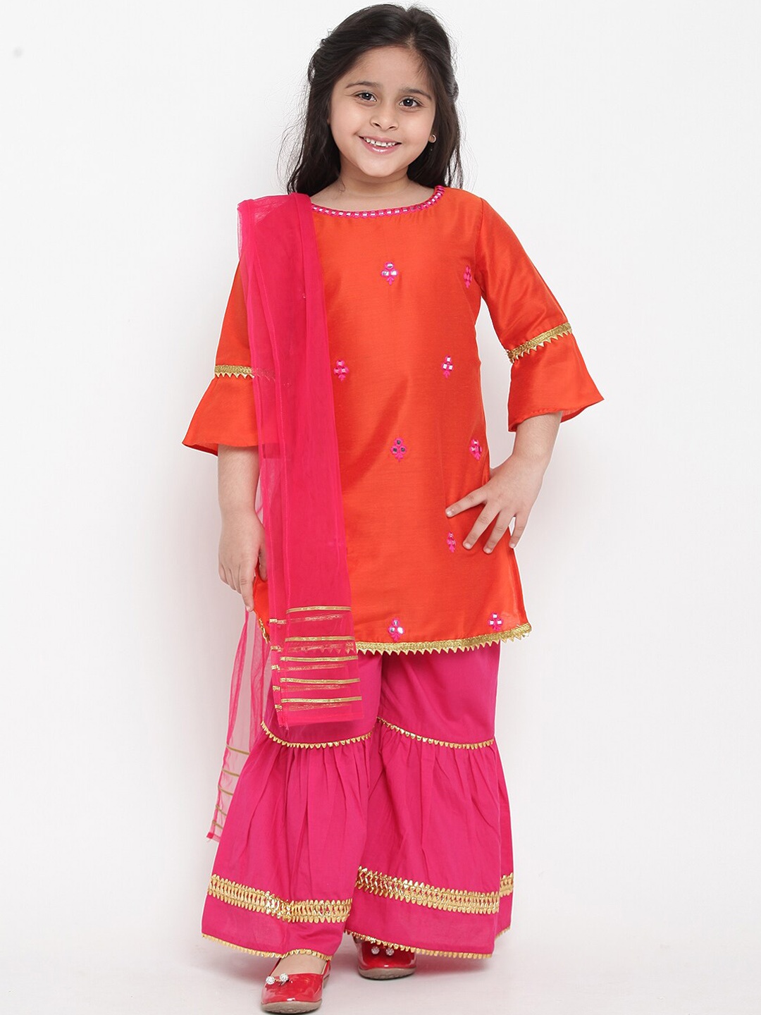 Bitiya by Bhama Girls Orange Embroidered Pure Cotton Kurti with Sharara & With Dupatta
Bitiya by Bhama Girls Orange Embroidered Pure Cotton Kurti with Sharara & With Dupatta