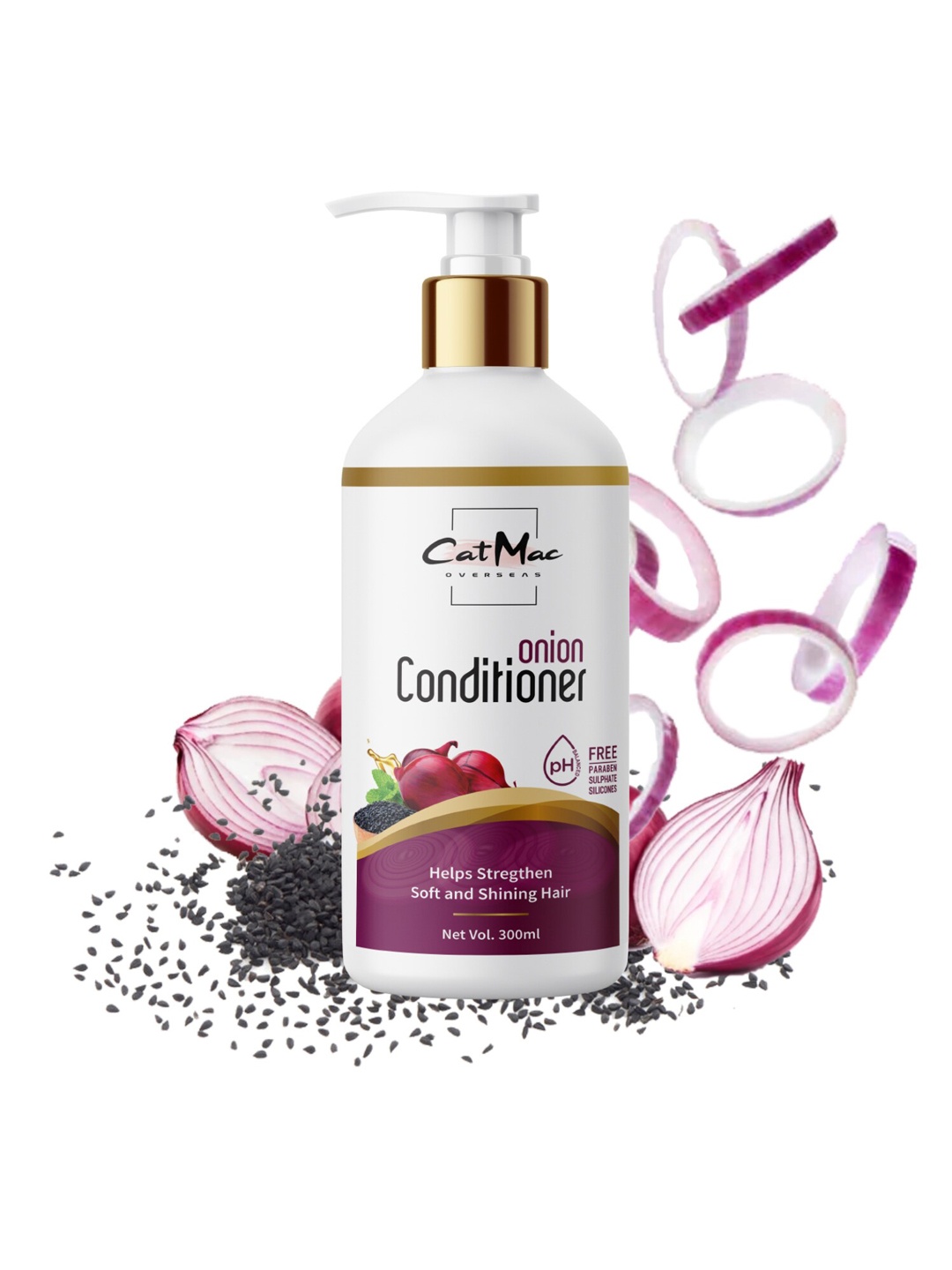 CatMac Onion & Black Seed Hair Conditioner For Anti Hair Fall Rescue Formula ( 300ml ), Purple