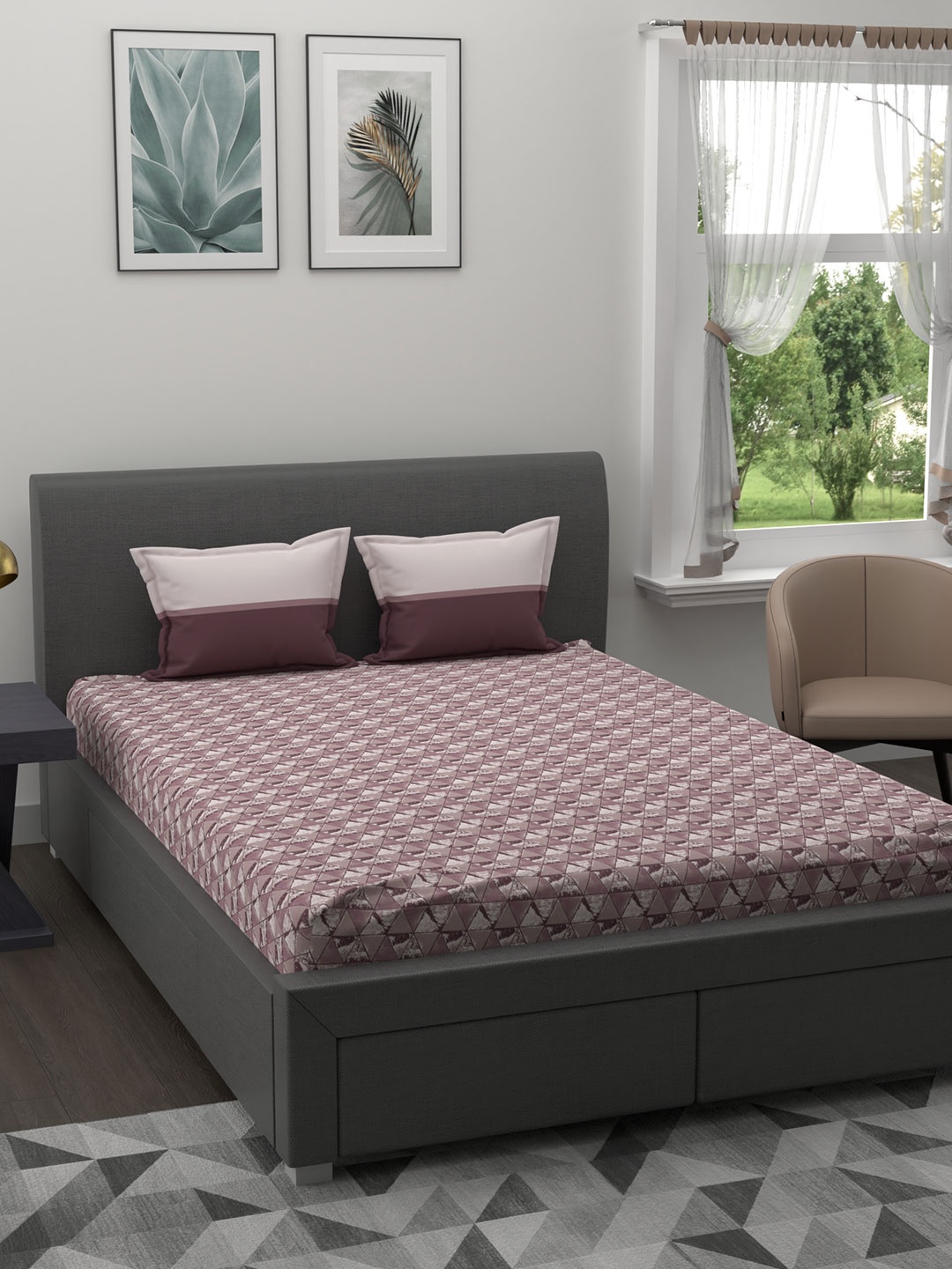 MYTRIDENT Brown Cream-Coloured 120 TC Pure Cotton Queen Bedsheet with 2 Pillow Covers
MYTRIDENT Brown Cream-Coloured 120 TC Pure Cotton Queen Bedsheet with 2 Pillow Covers
