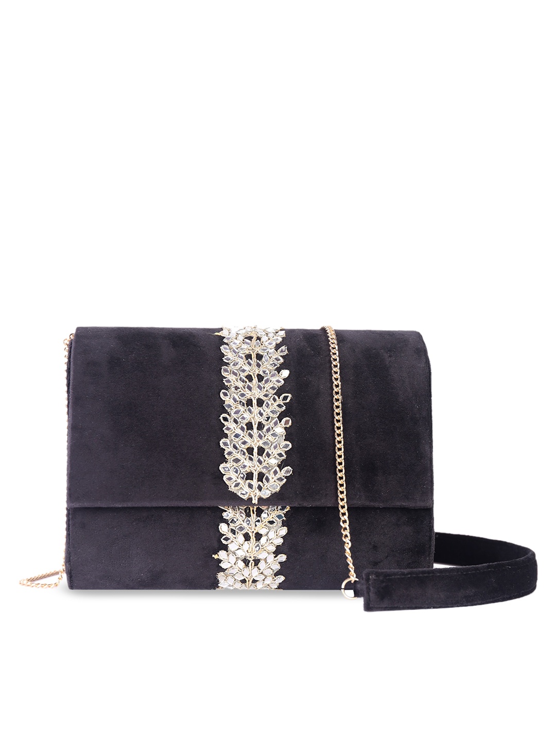 Angeline Black Textured Structured Handheld Bag