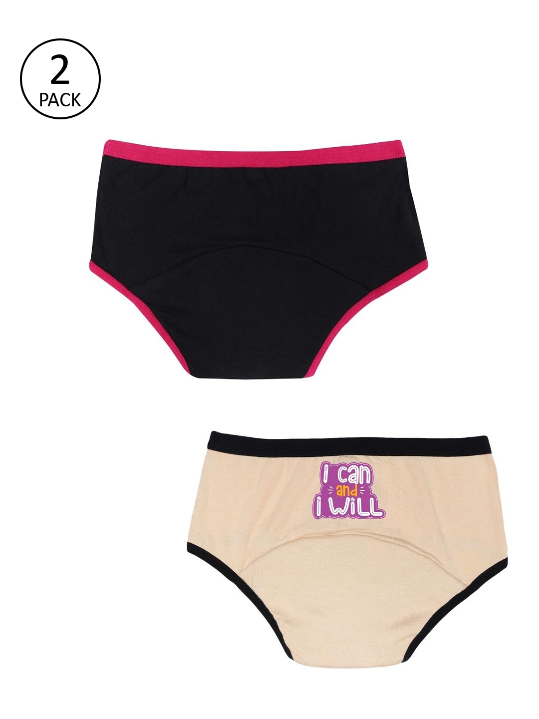 DChica Teen Girls Black & Beige Pack of 2 Eco-friendly Anti Microbial Lining Period Briefs
DChica Teen Girls Black & Beige Pack of 2 Eco-friendly Anti Microbial Lining Period Briefs