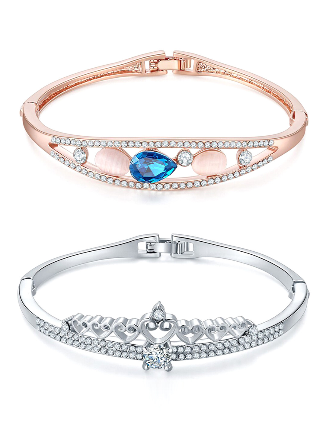 Jewels Galaxy Women Rose Gold & Silver-Toned Cubic Zirconia Rose Gold-Plated Charm Bracelet
Jewels Galaxy Women Rose Gold & Silver-Toned Cubic Zirconia Rose Gold-Plated Charm Bracelet