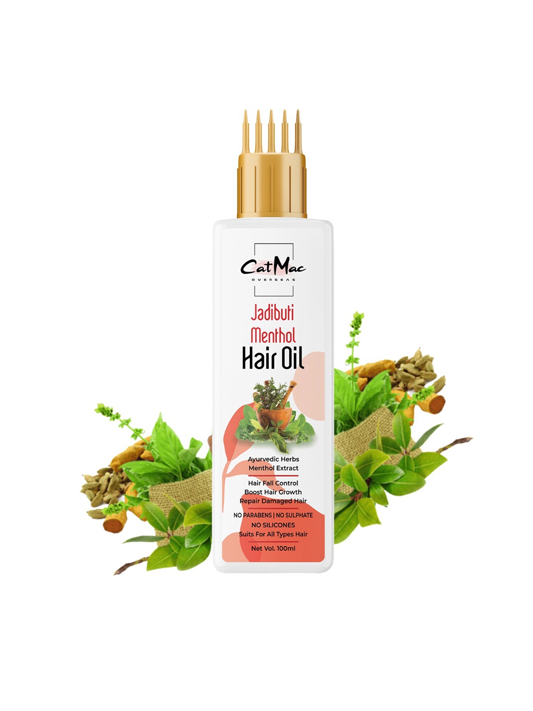 CatMac Jadibuti Menthol Hair Oil with Almond & Bhringraj To Boost Hair Growth - 100 ml, White
CatMac Jadibuti Menthol Hair Oil with Almond & Bhringraj To Boost Hair Growth - 100 ml, White
