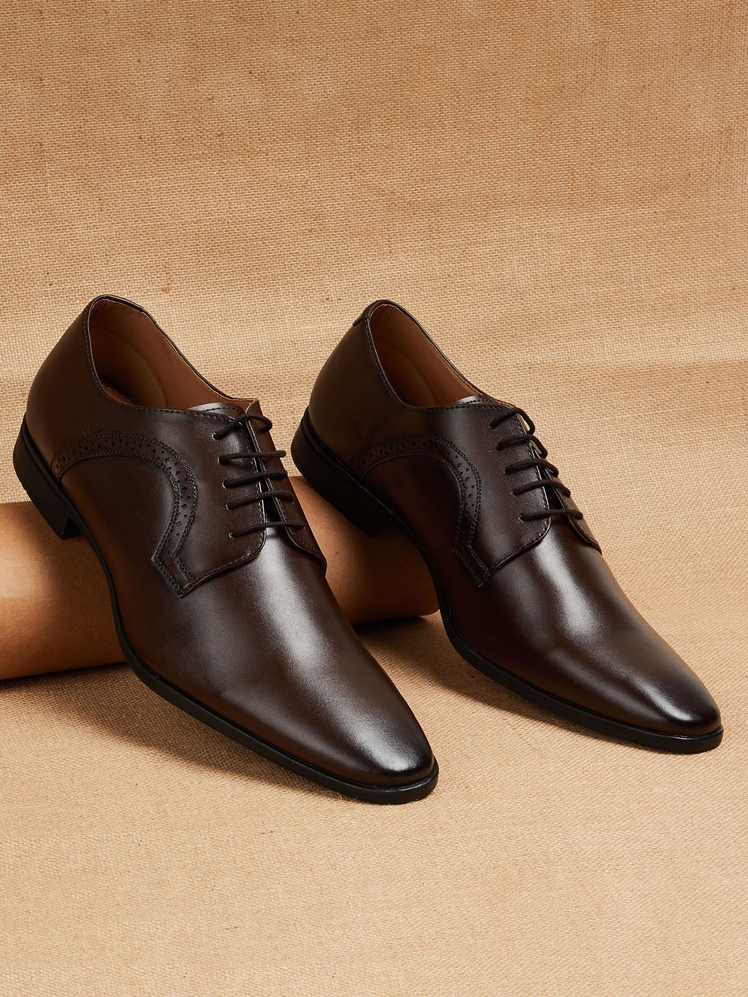 CODE by Lifestyle Men Brown Solid Formal Derbys